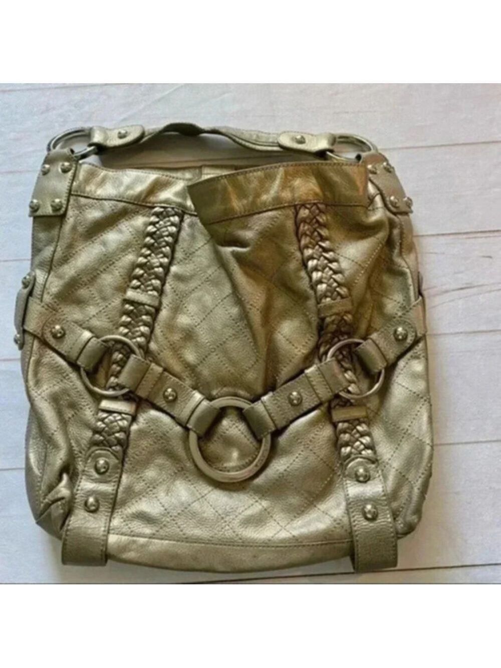 Isabella Fiore Carina Gold Hobo, Shoulder Bag, Stainless Hardware Handba…